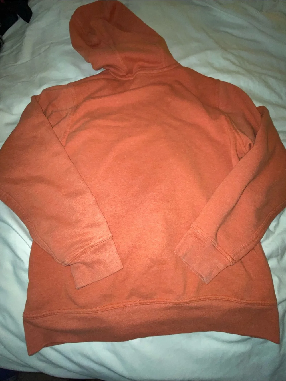 The North Face Orange Pullover Hoodie with Black Logo